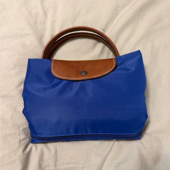 Longchamp Blue Travel Bag with Brown Accents - Picture 2 of 2